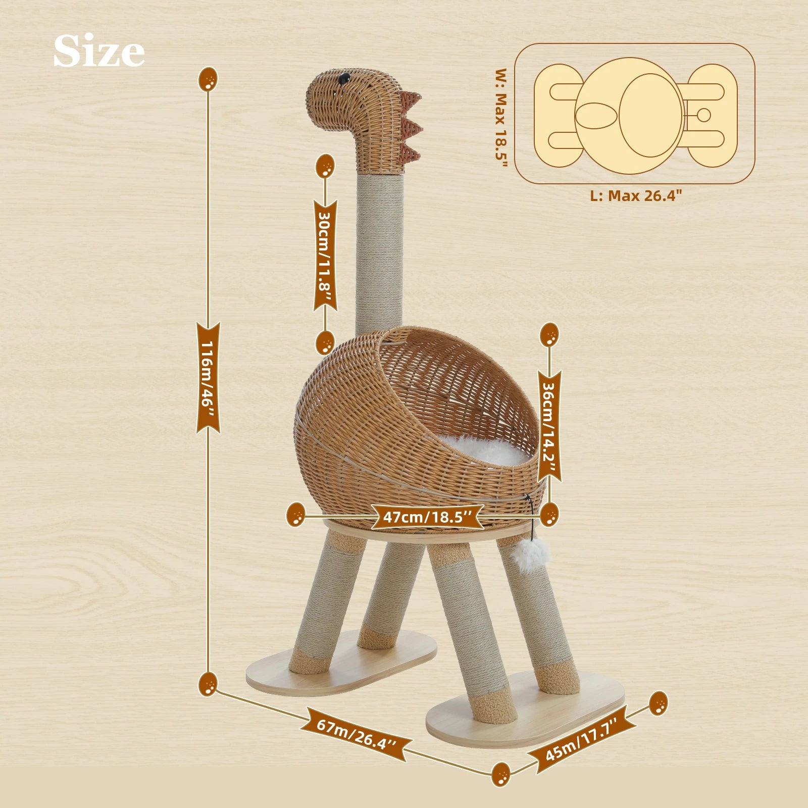 DinoDen™ Cat Condo & Scratcher