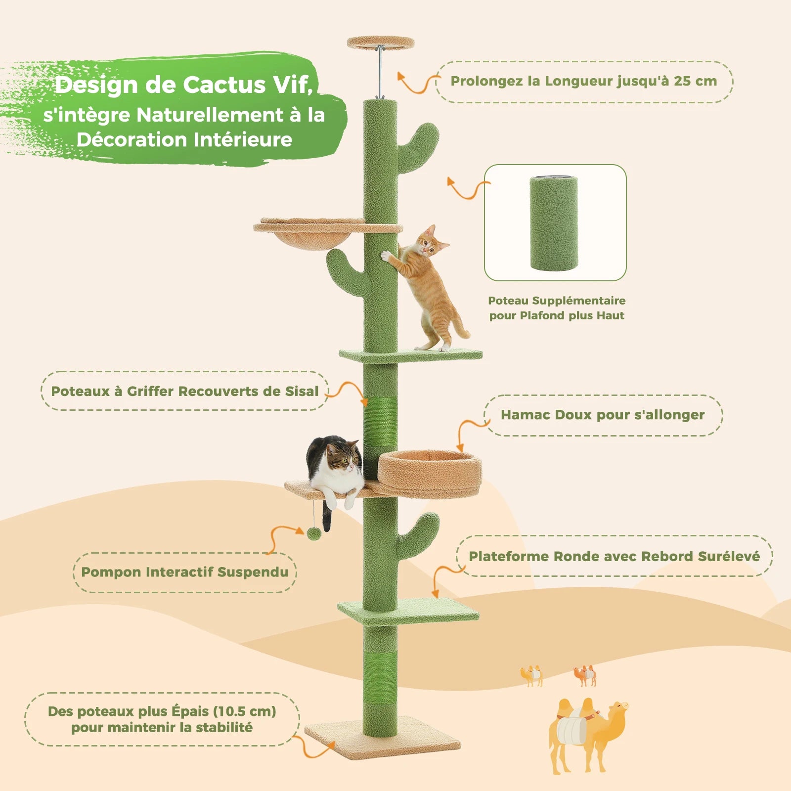 Desert Oasis™ Floor-to-Ceiling Cat Tower