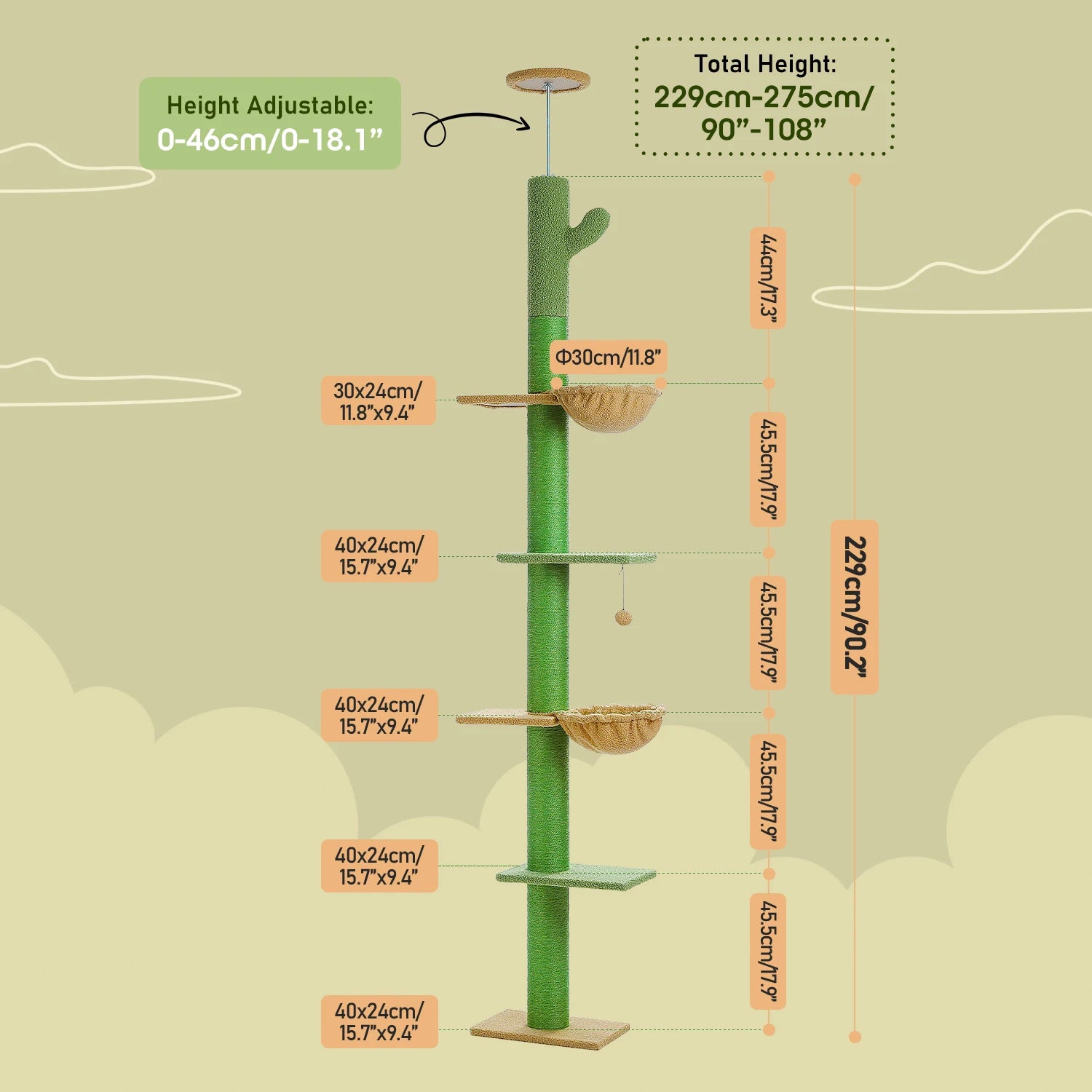 Desert Oasis™ Floor-to-Ceiling Cat Tower