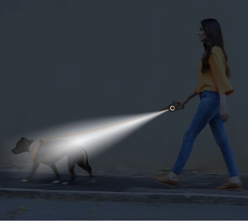 GlowGuide™ LED Retractable Dog Leash