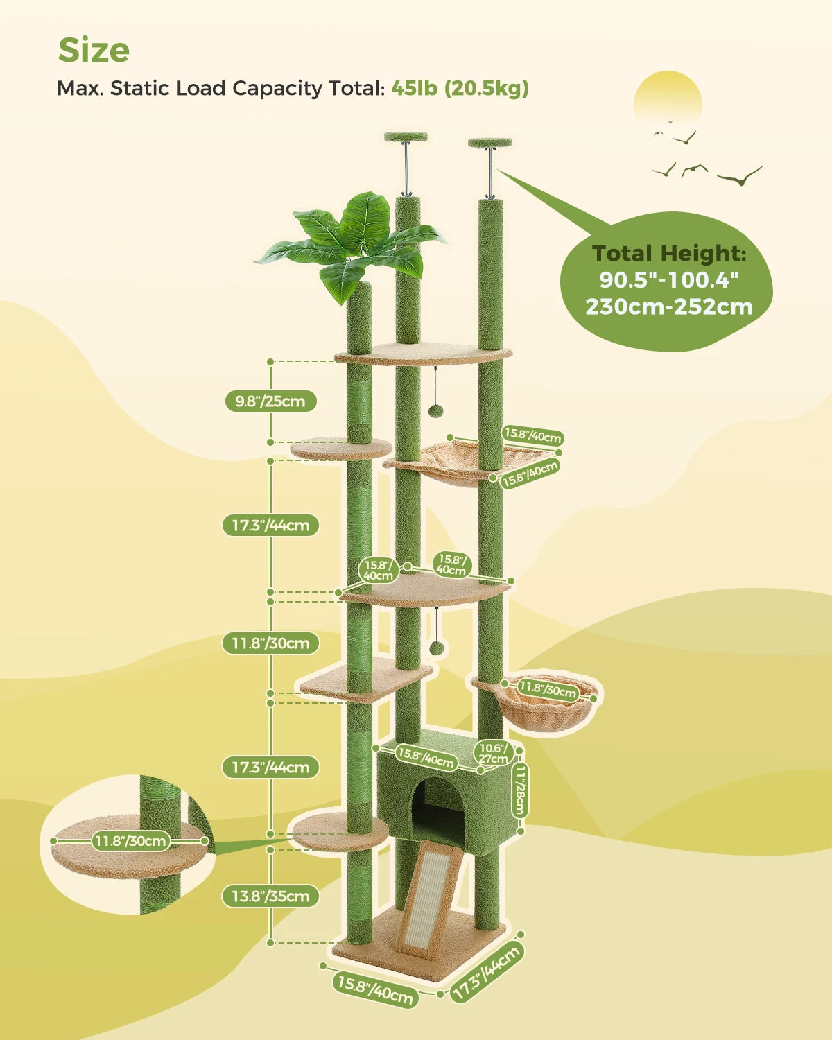 Desert Oasis™ Floor-to-Ceiling Cat Tower