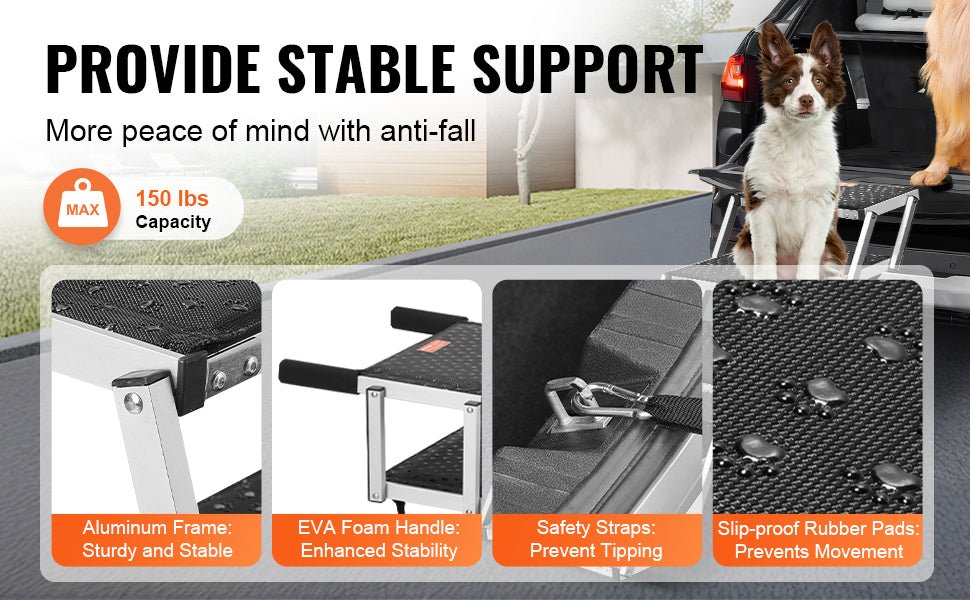 EasyStep™ Folding Dog Car Stairs - Tailvo