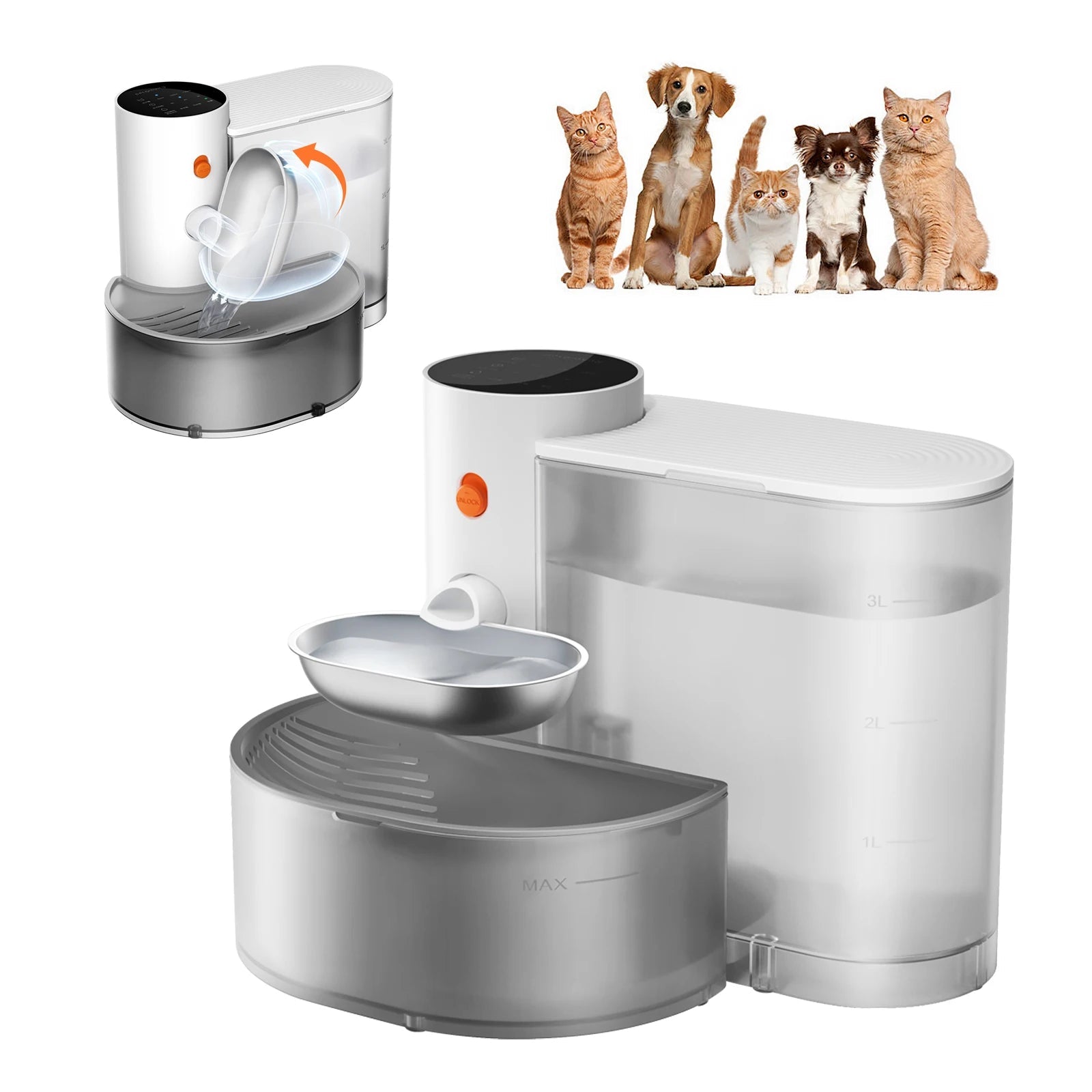 FlowFresh™ Stainless Steel Pet Water Fountain - Tailvo